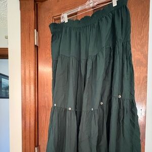Elegant Dark Green Maxi Skirt